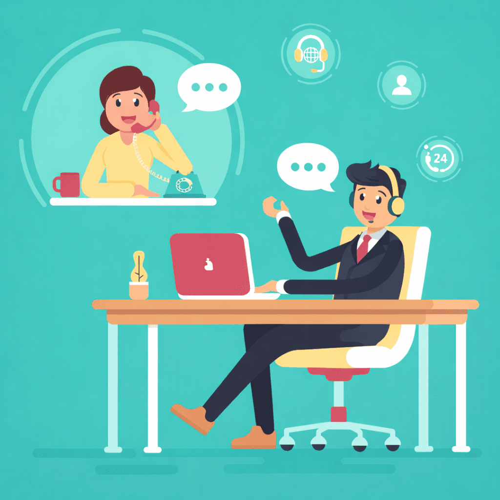 Two people in a discovery and strategy meeting
